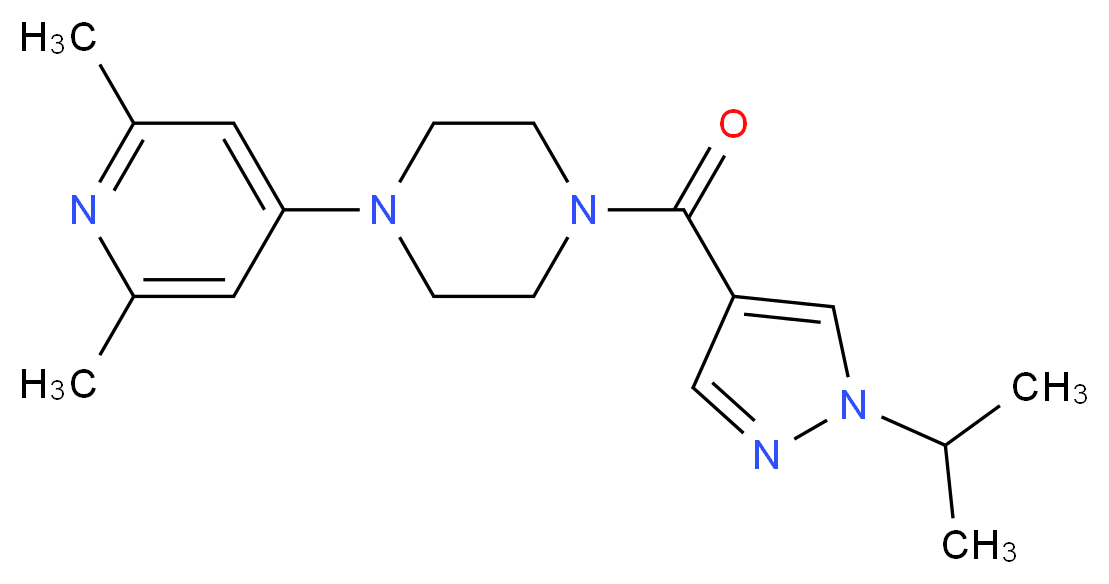 1-(2,6-dimethyl-4-pyridinyl)-4-[(1-isopropyl-1H-pyrazol-4-yl)carbonyl]piperazine_Molecular_structure_CAS_)