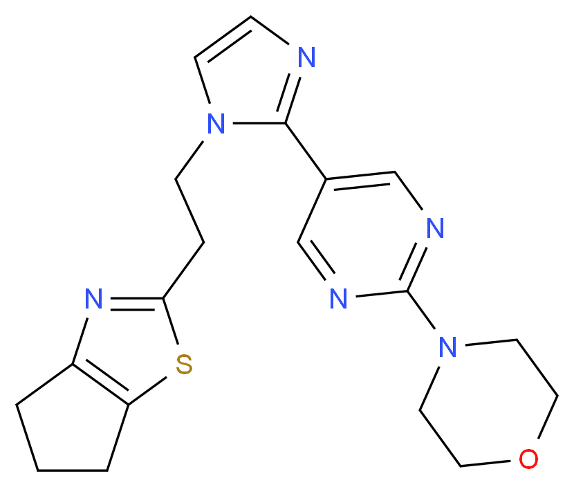 2-{2-[2-(2-morpholin-4-ylpyrimidin-5-yl)-1H-imidazol-1-yl]ethyl}-5,6-dihydro-4H-cyclopenta[d][1,3]thiazole_Molecular_structure_CAS_)