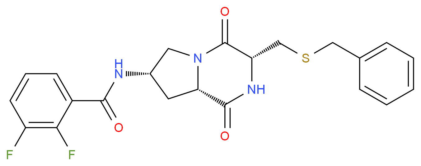 N-{(3R,7S,8aS)-3-[(benzylthio)methyl]-1,4-dioxooctahydropyrrolo[1,2-a]pyrazin-7-yl}-2,3-difluorobenzamide_Molecular_structure_CAS_)