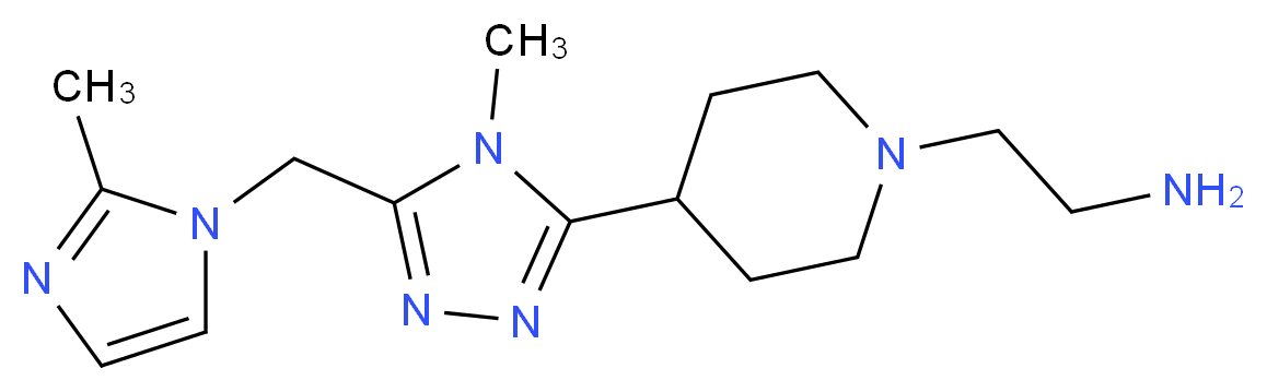 2-(4-{4-methyl-5-[(2-methyl-1H-imidazol-1-yl)methyl]-4H-1,2,4-triazol-3-yl}piperidin-1-yl)ethanamine_Molecular_structure_CAS_)