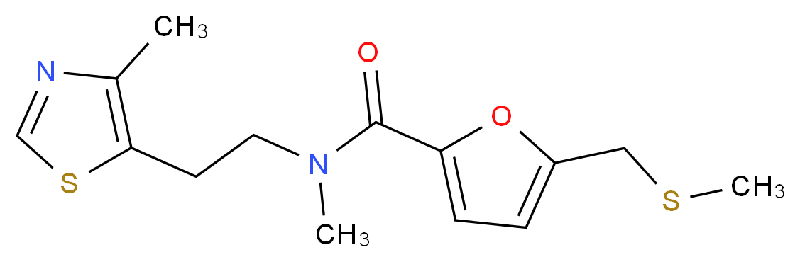 N-methyl-N-[2-(4-methyl-1,3-thiazol-5-yl)ethyl]-5-[(methylthio)methyl]-2-furamide_Molecular_structure_CAS_)