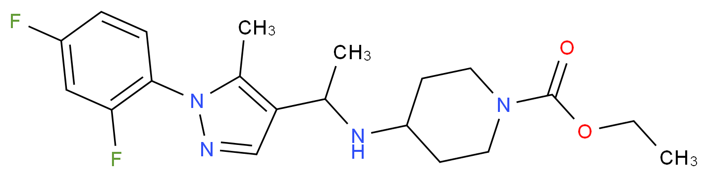 ethyl 4-({1-[1-(2,4-difluorophenyl)-5-methyl-1H-pyrazol-4-yl]ethyl}amino)-1-piperidinecarboxylate_Molecular_structure_CAS_)
