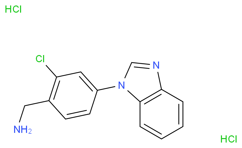 [4-(1H-1,3-benzodiazol-1-yl)-2-chlorophenyl]methanamine dihydrochloride_Molecular_structure_CAS_)