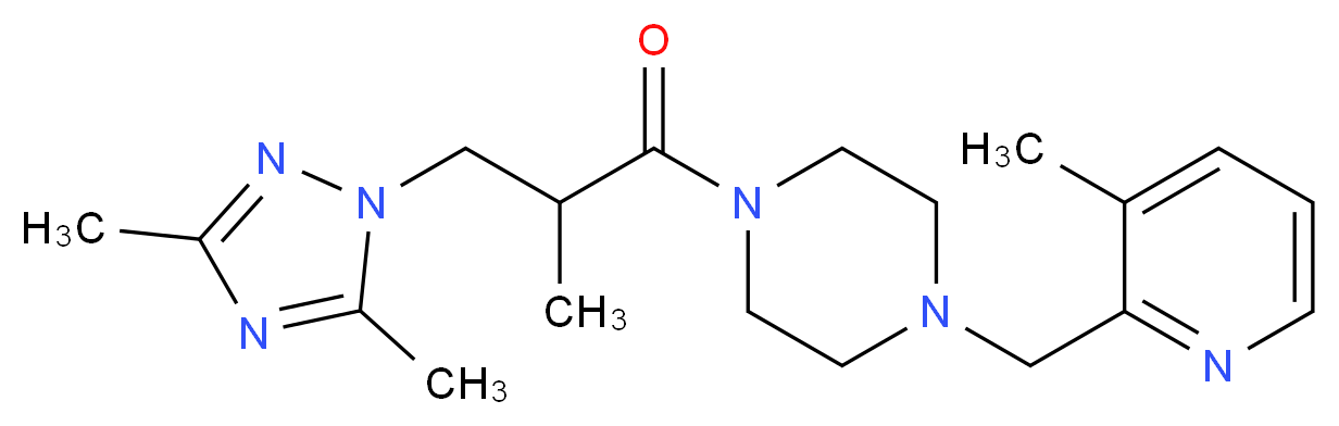 1-[3-(3,5-dimethyl-1H-1,2,4-triazol-1-yl)-2-methylpropanoyl]-4-[(3-methyl-2-pyridinyl)methyl]piperazine_Molecular_structure_CAS_)