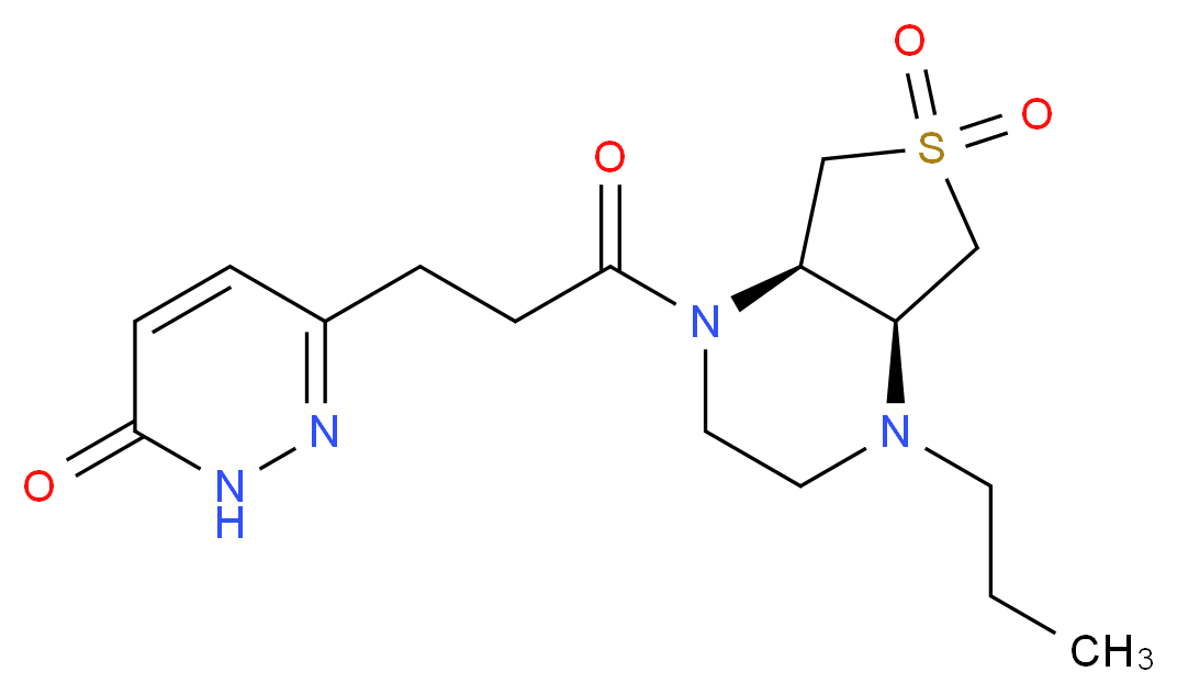 6-{3-[(4aS*,7aR*)-6,6-dioxido-4-propylhexahydrothieno[3,4-b]pyrazin-1(2H)-yl]-3-oxopropyl}-3(2H)-pyridazinone_Molecular_structure_CAS_)