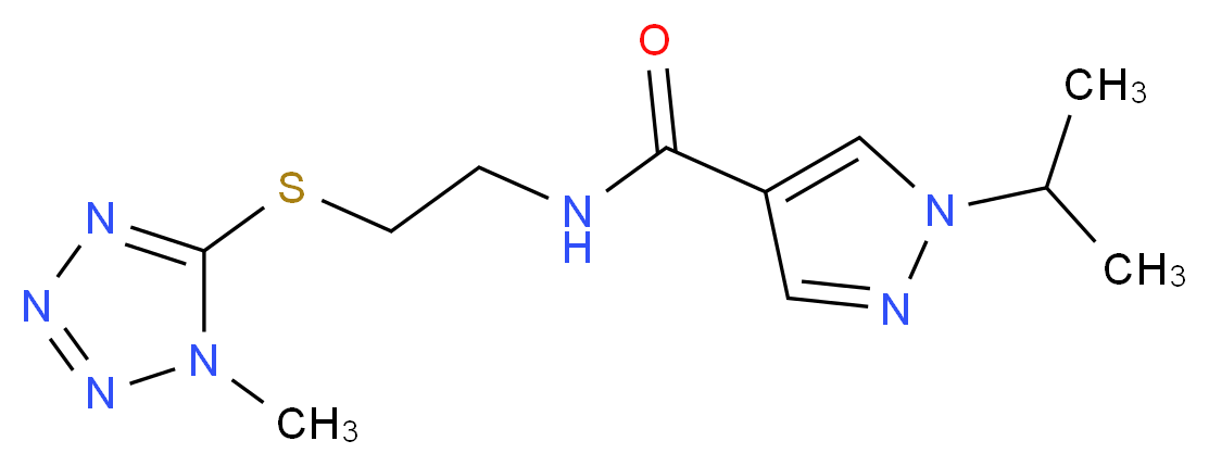 1-isopropyl-N-{2-[(1-methyl-1H-tetrazol-5-yl)thio]ethyl}-1H-pyrazole-4-carboxamide_Molecular_structure_CAS_)