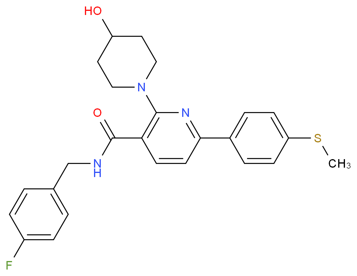 N-(4-fluorobenzyl)-2-(4-hydroxy-1-piperidinyl)-6-[4-(methylthio)phenyl]nicotinamide_Molecular_structure_CAS_)