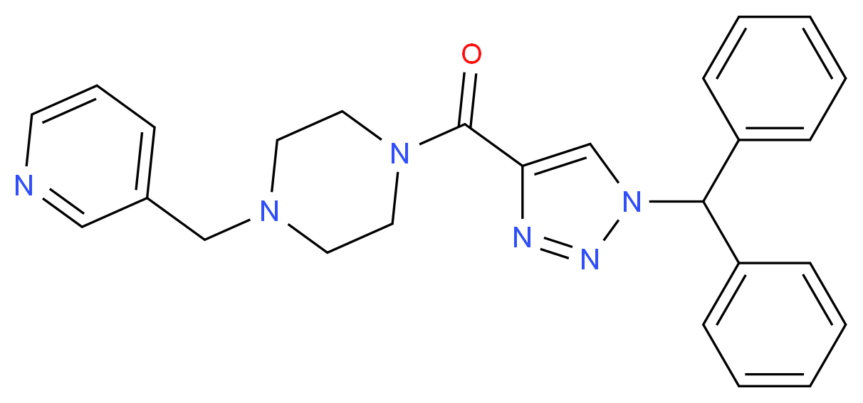 1-{[1-(diphenylmethyl)-1H-1,2,3-triazol-4-yl]carbonyl}-4-(3-pyridinylmethyl)piperazine_Molecular_structure_CAS_)