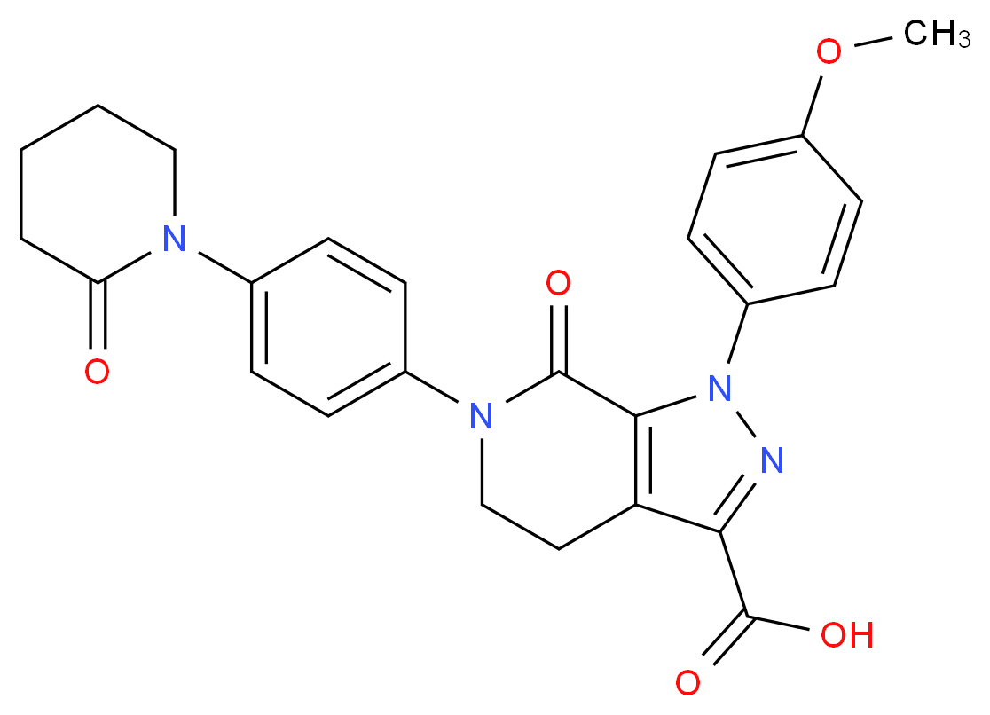1-(4-Methoxyphenyl)-7-oxo-6-(4-(2-oxopiperidin-1-yl)phenyl)-4,5,6,7-tetrahydro-1H-pyrazolo[3,4-c]pyridine-3-carboxylic acid_Molecular_structure_CAS_503614-92-4)