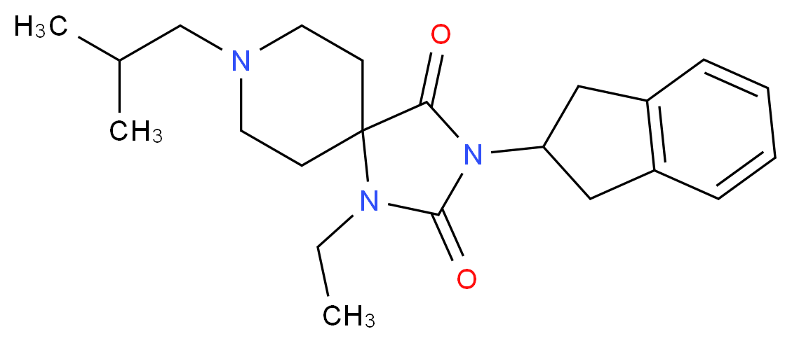 3-(2,3-dihydro-1H-inden-2-yl)-1-ethyl-8-isobutyl-1,3,8-triazaspiro[4.5]decane-2,4-dione_Molecular_structure_CAS_)