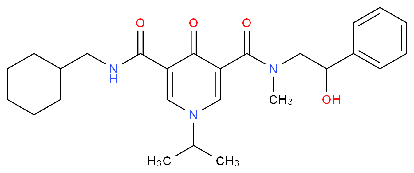 N'-(cyclohexylmethyl)-N-(2-hydroxy-2-phenylethyl)-1-isopropyl-N-methyl-4-oxo-1,4-dihydro-3,5-pyridinedicarboxamide_Molecular_structure_CAS_)