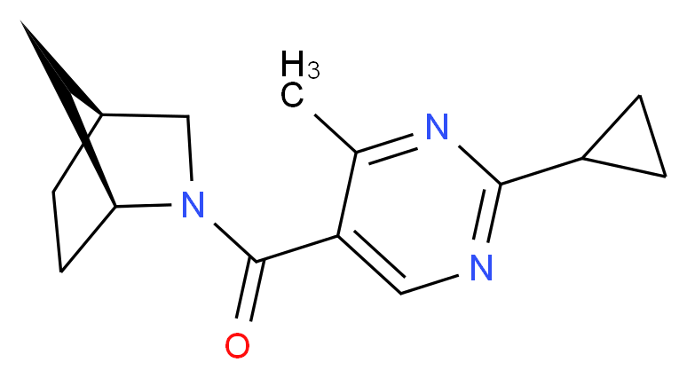 (1S*,4S*)-2-[(2-cyclopropyl-4-methylpyrimidin-5-yl)carbonyl]-2-azabicyclo[2.2.1]heptane_Molecular_structure_CAS_)