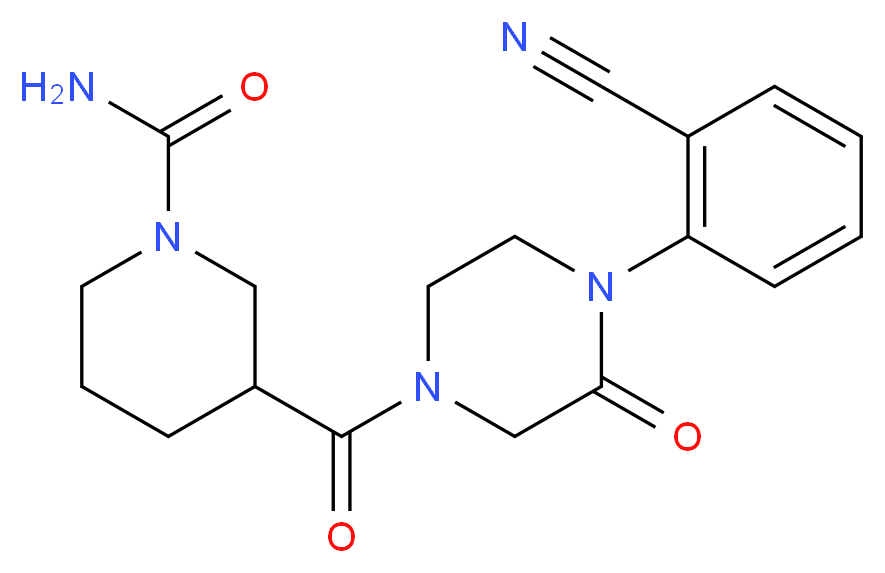 3-{[4-(2-cyanophenyl)-3-oxo-1-piperazinyl]carbonyl}-1-piperidinecarboxamide_Molecular_structure_CAS_)