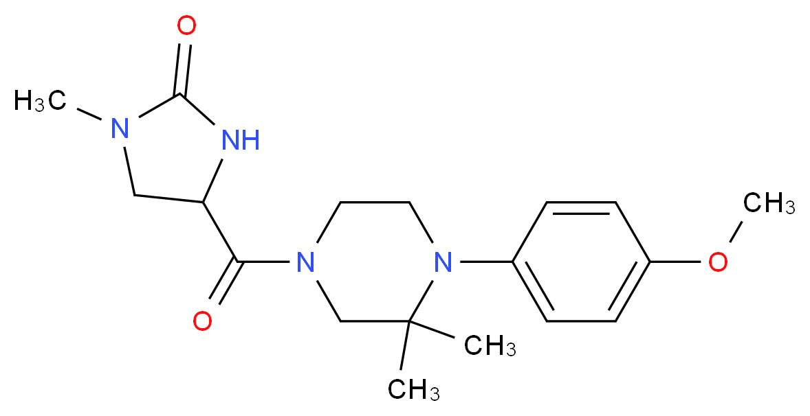 4-{[4-(4-methoxyphenyl)-3,3-dimethyl-1-piperazinyl]carbonyl}-1-methyl-2-imidazolidinone_Molecular_structure_CAS_)