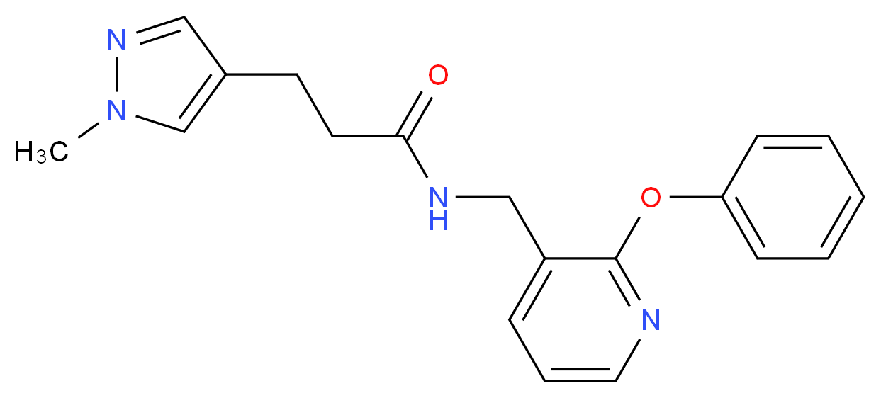 3-(1-methyl-1H-pyrazol-4-yl)-N-[(2-phenoxy-3-pyridinyl)methyl]propanamide_Molecular_structure_CAS_)