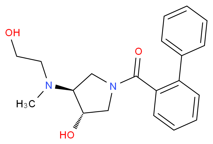 (3S*,4S*)-1-(2-biphenylylcarbonyl)-4-[(2-hydroxyethyl)(methyl)amino]-3-pyrrolidinol_Molecular_structure_CAS_)