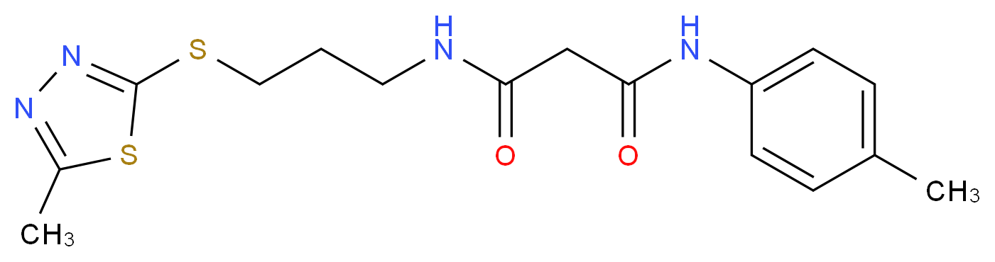 N-(4-methylphenyl)-N'-{3-[(5-methyl-1,3,4-thiadiazol-2-yl)thio]propyl}malonamide_Molecular_structure_CAS_)