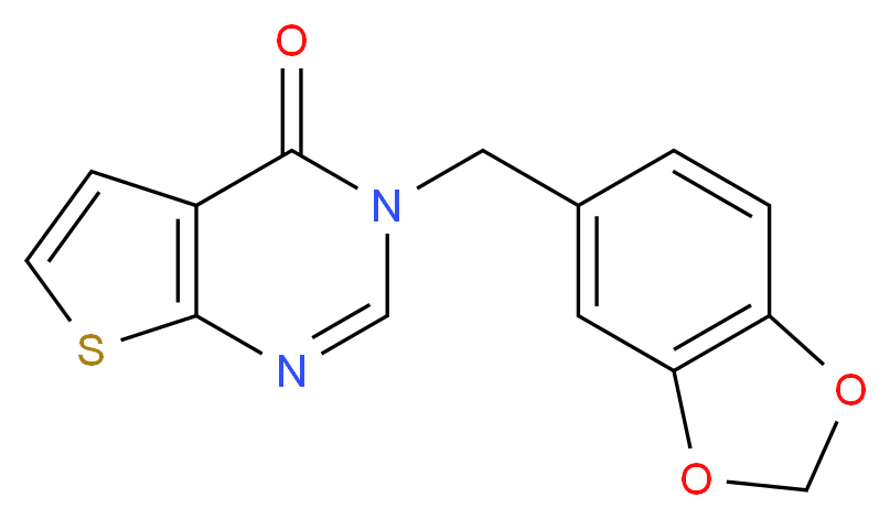 3-(1,3-benzodioxol-5-ylmethyl)thieno[2,3-d]pyrimidin-4(3H)-one_Molecular_structure_CAS_)