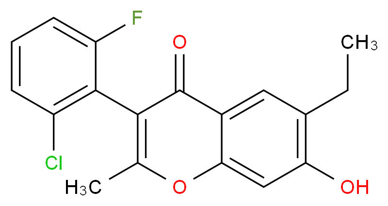 3-(2-Chloro-6-fluoro-phenyl)-6-ethyl-7-hydroxy-2-methyl-chromen-4-one_Molecular_structure_CAS_)