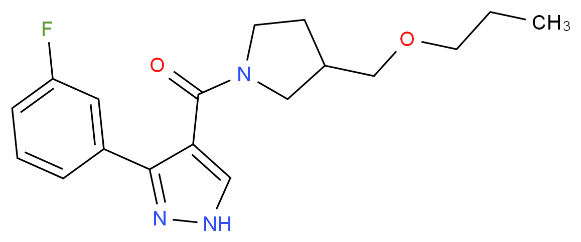 3-(3-fluorophenyl)-4-{[3-(propoxymethyl)-1-pyrrolidinyl]carbonyl}-1H-pyrazole_Molecular_structure_CAS_)