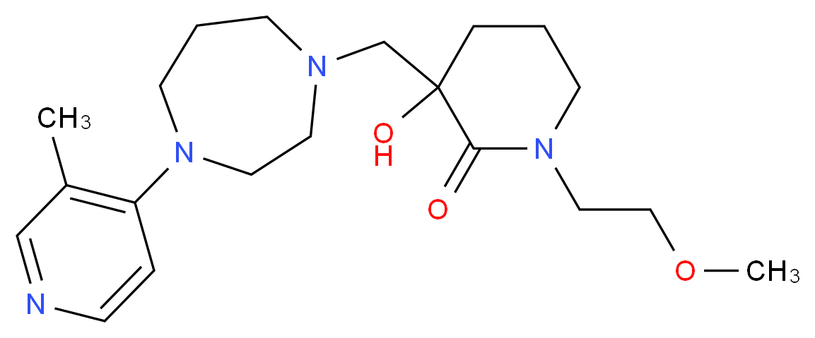 3-hydroxy-1-(2-methoxyethyl)-3-{[4-(3-methylpyridin-4-yl)-1,4-diazepan-1-yl]methyl}piperidin-2-one_Molecular_structure_CAS_)