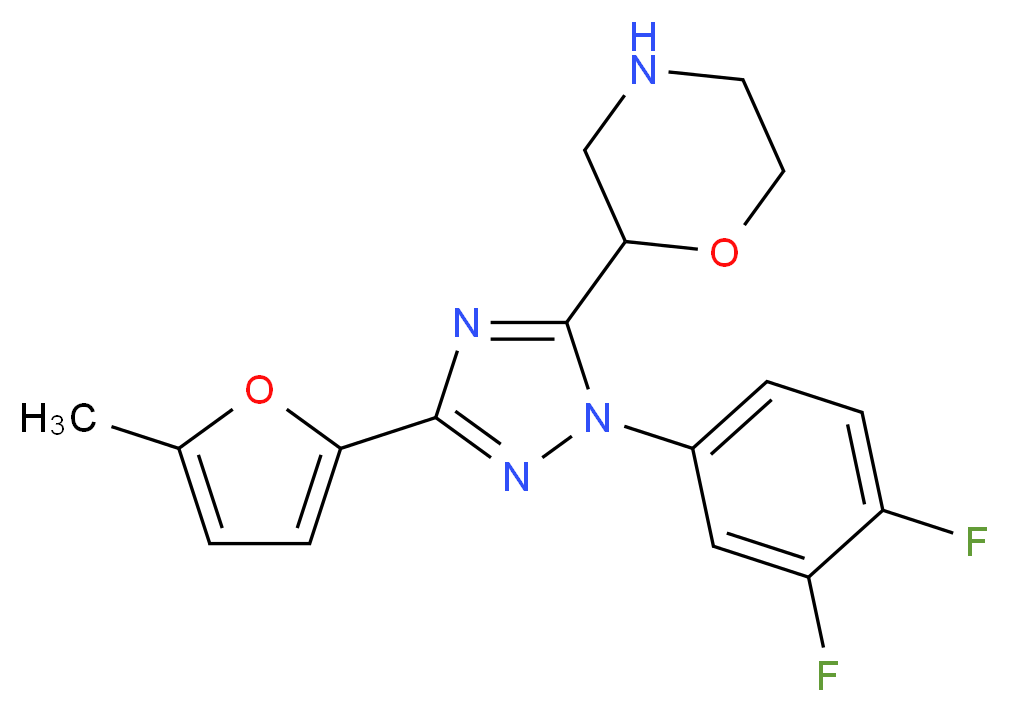 2-[1-(3,4-difluorophenyl)-3-(5-methyl-2-furyl)-1H-1,2,4-triazol-5-yl]morpholine_Molecular_structure_CAS_)