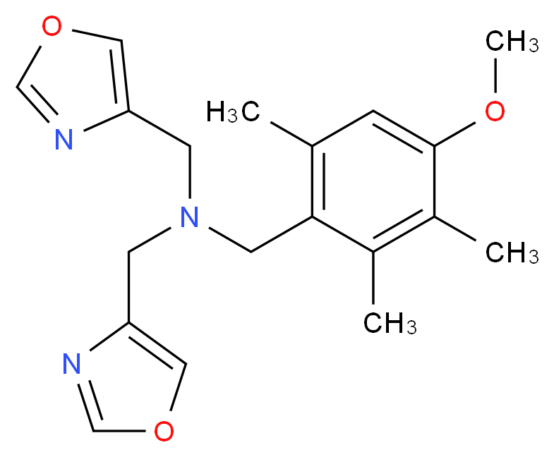 (4-methoxy-2,3,6-trimethylbenzyl)bis(1,3-oxazol-4-ylmethyl)amine_Molecular_structure_CAS_)