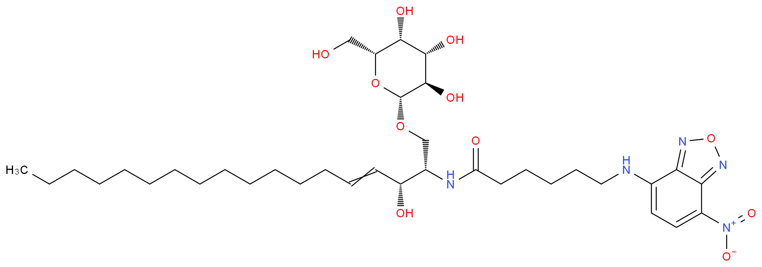 N-(NBD-Aminocaproyl)sphingosine β-D-galactosyl_Molecular_structure_CAS_)