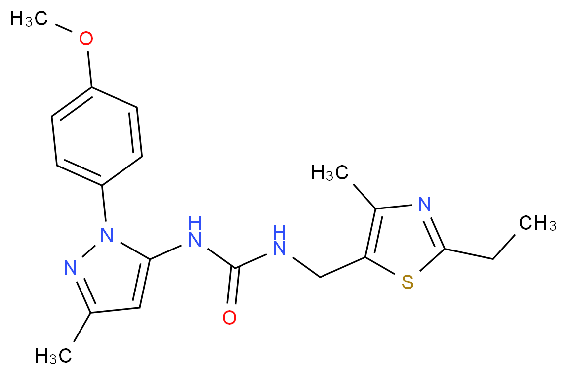 N-[(2-ethyl-4-methyl-1,3-thiazol-5-yl)methyl]-N'-[1-(4-methoxyphenyl)-3-methyl-1H-pyrazol-5-yl]urea_Molecular_structure_CAS_)