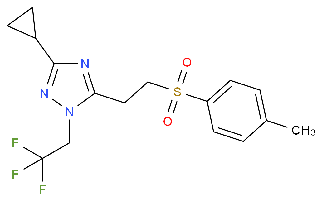 3-cyclopropyl-5-{2-[(4-methylphenyl)sulfonyl]ethyl}-1-(2,2,2-trifluoroethyl)-1H-1,2,4-triazole_Molecular_structure_CAS_)