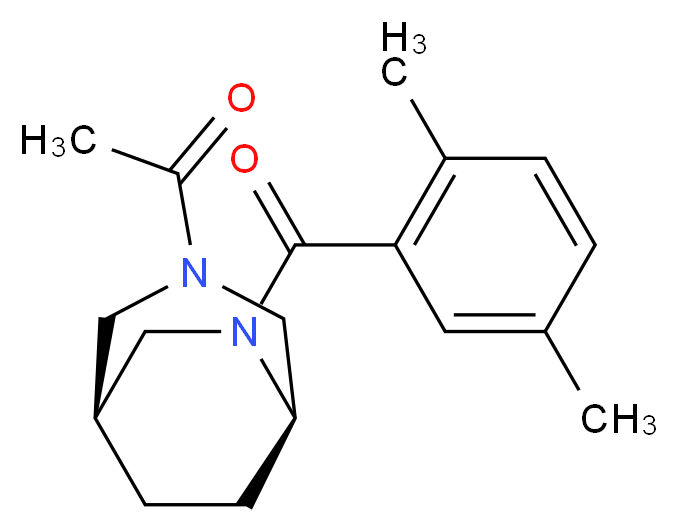 (1S*,5R*)-3-acetyl-6-(2,5-dimethylbenzoyl)-3,6-diazabicyclo[3.2.2]nonane_Molecular_structure_CAS_)