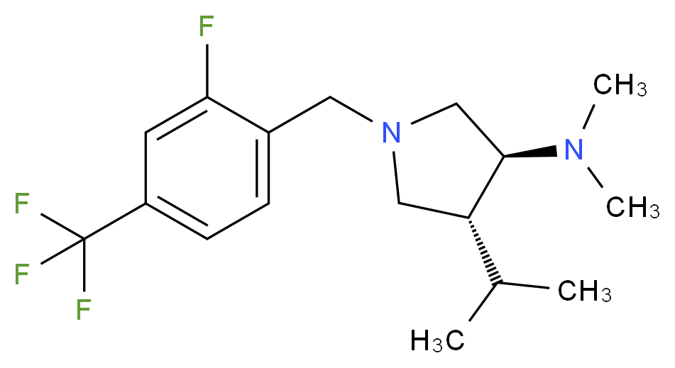 (3S*,4R*)-1-[2-fluoro-4-(trifluoromethyl)benzyl]-4-isopropyl-N,N-dimethyl-3-pyrrolidinamine_Molecular_structure_CAS_)