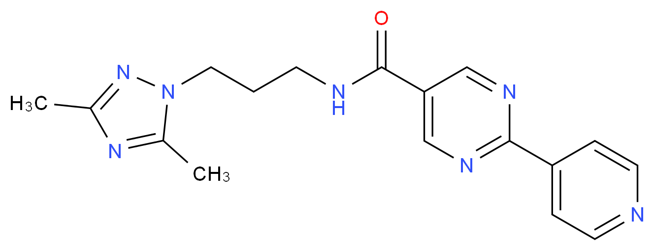 N-[3-(3,5-dimethyl-1H-1,2,4-triazol-1-yl)propyl]-2-(4-pyridinyl)-5-pyrimidinecarboxamide_Molecular_structure_CAS_)