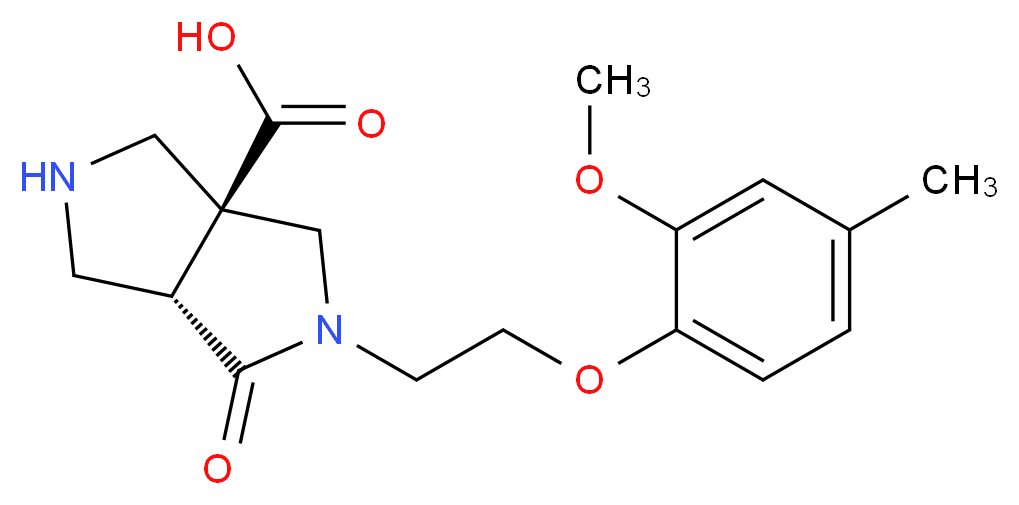 (3aS*,6aS*)-2-[2-(2-methoxy-4-methylphenoxy)ethyl]-1-oxohexahydropyrrolo[3,4-c]pyrrole-3a(1H)-carboxylic acid_Molecular_structure_CAS_)