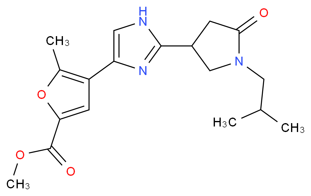 methyl 4-[2-(1-isobutyl-5-oxo-3-pyrrolidinyl)-1H-imidazol-4-yl]-5-methyl-2-furoate_Molecular_structure_CAS_)