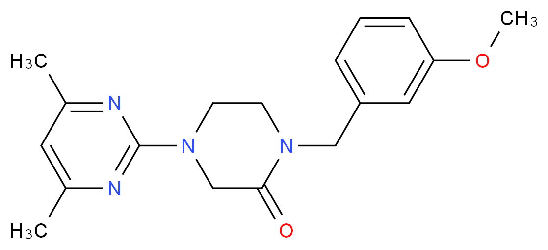 4-(4,6-dimethyl-2-pyrimidinyl)-1-(3-methoxybenzyl)-2-piperazinone_Molecular_structure_CAS_)