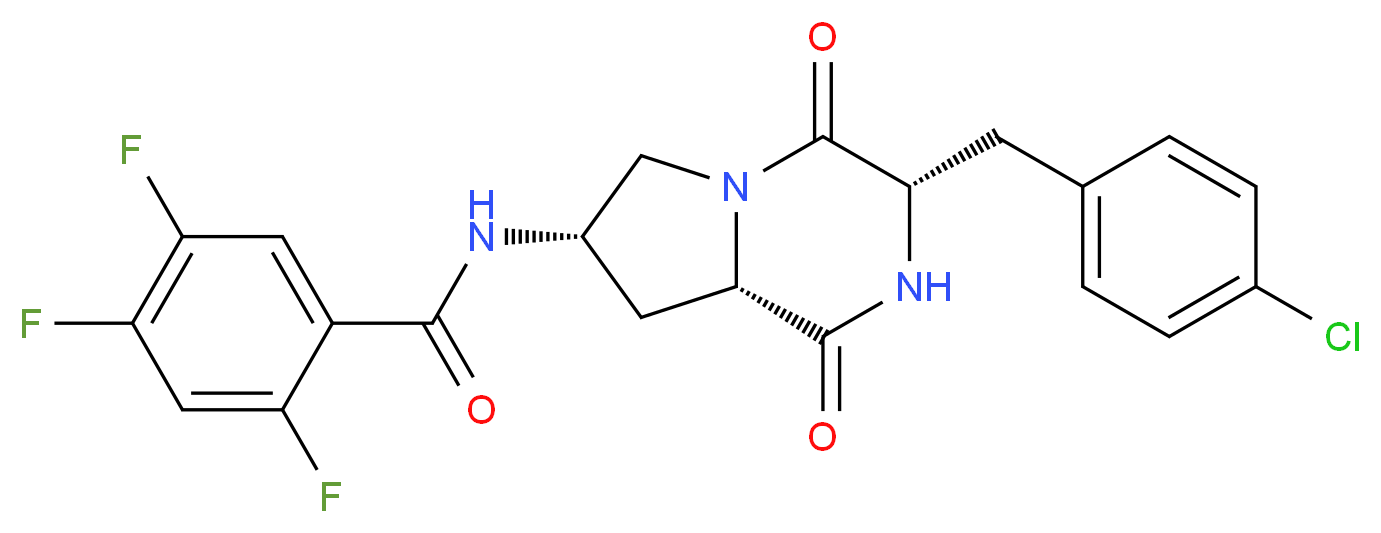 N-[(3S,7S,8aS)-3-(4-chlorobenzyl)-1,4-dioxooctahydropyrrolo[1,2-a]pyrazin-7-yl]-2,4,5-trifluorobenzamide_Molecular_structure_CAS_)