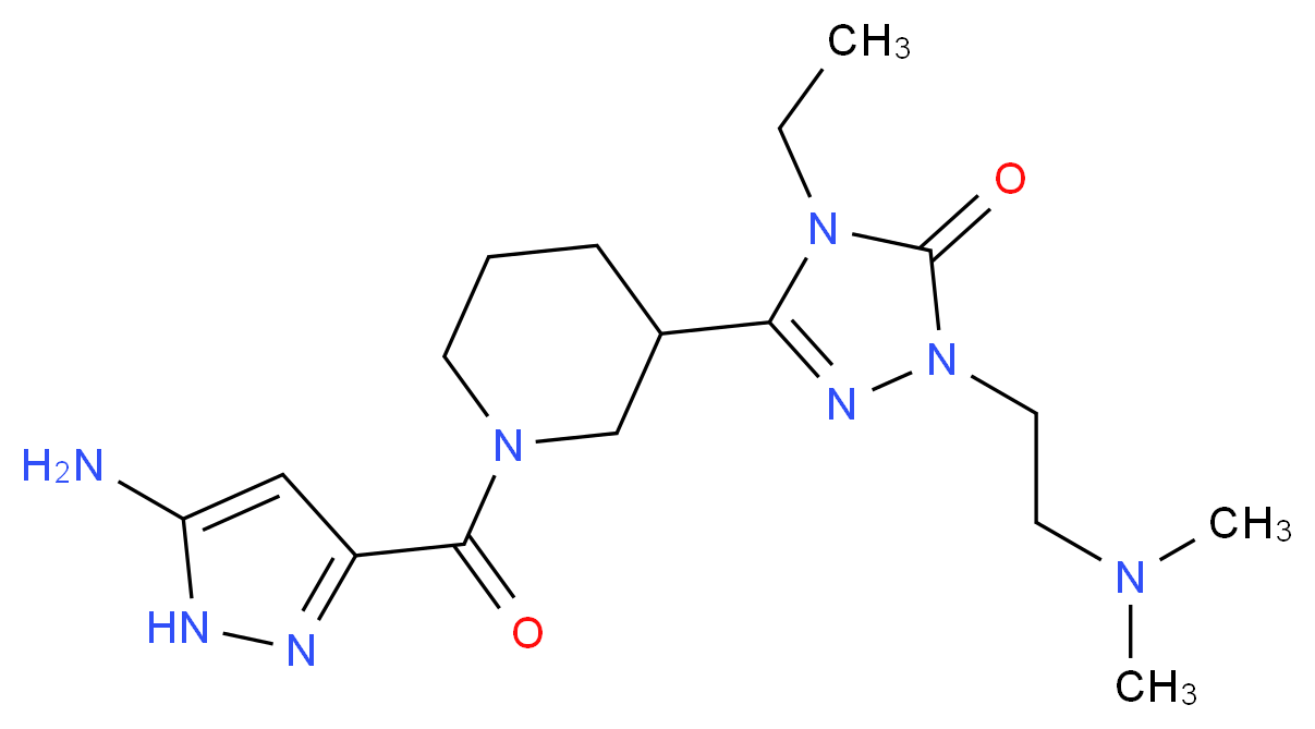 5-{1-[(5-amino-1H-pyrazol-3-yl)carbonyl]piperidin-3-yl}-2-[2-(dimethylamino)ethyl]-4-ethyl-2,4-dihydro-3H-1,2,4-triazol-3-one_Molecular_structure_CAS_)