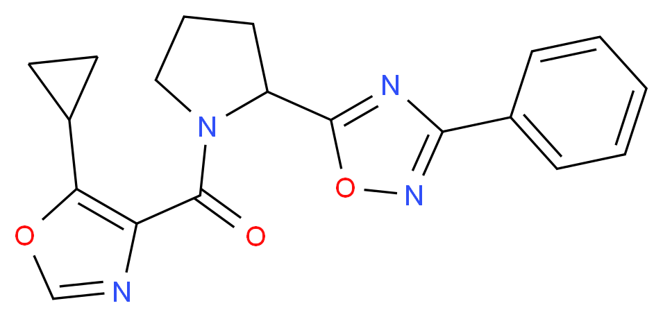 5-{1-[(5-cyclopropyl-1,3-oxazol-4-yl)carbonyl]-2-pyrrolidinyl}-3-phenyl-1,2,4-oxadiazole_Molecular_structure_CAS_)