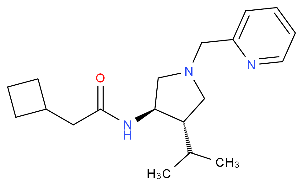 2-cyclobutyl-N-[(3R*,4S*)-4-isopropyl-1-(2-pyridinylmethyl)-3-pyrrolidinyl]acetamide_Molecular_structure_CAS_)