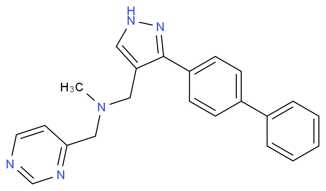 1-[3-(4-biphenylyl)-1H-pyrazol-4-yl]-N-methyl-N-(4-pyrimidinylmethyl)methanamine_Molecular_structure_CAS_)