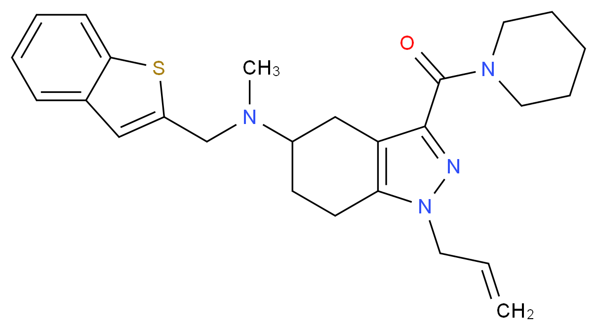 1-allyl-N-(1-benzothien-2-ylmethyl)-N-methyl-3-(1-piperidinylcarbonyl)-4,5,6,7-tetrahydro-1H-indazol-5-amine_Molecular_structure_CAS_)