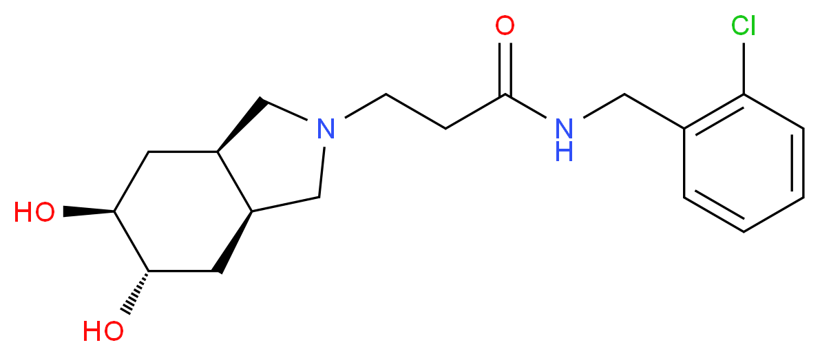 N-(2-chlorobenzyl)-3-[(3aR*,5S*,6S*,7aS*)-5,6-dihydroxyoctahydro-2H-isoindol-2-yl]propanamide_Molecular_structure_CAS_)