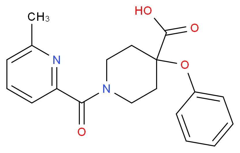 1-[(6-methylpyridin-2-yl)carbonyl]-4-phenoxypiperidine-4-carboxylic acid_Molecular_structure_CAS_)