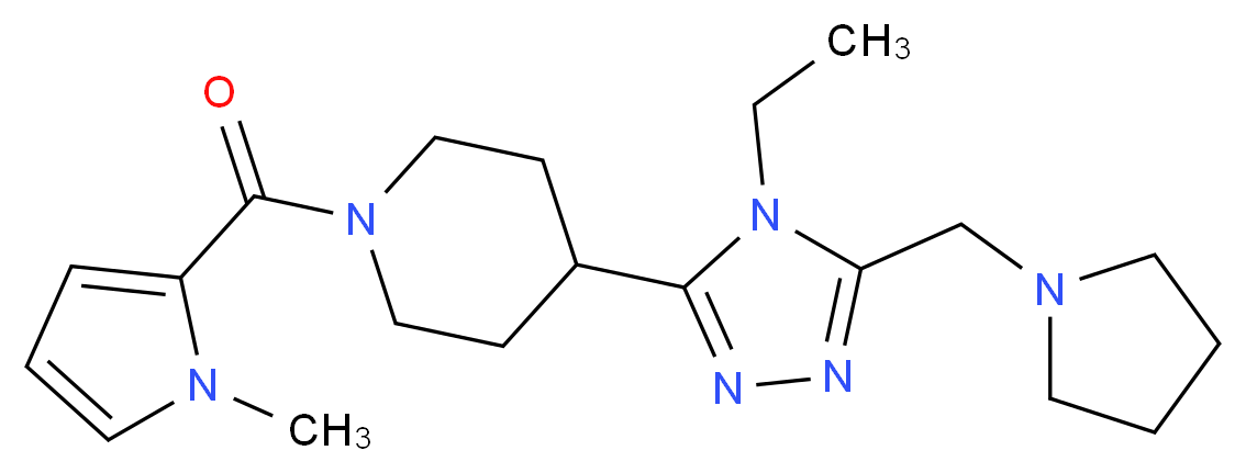 4-[4-ethyl-5-(pyrrolidin-1-ylmethyl)-4H-1,2,4-triazol-3-yl]-1-[(1-methyl-1H-pyrrol-2-yl)carbonyl]piperidine_Molecular_structure_CAS_)