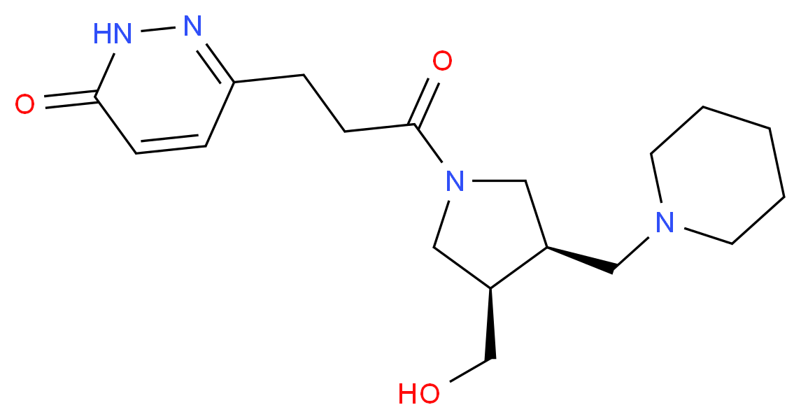 6-{3-[(3R*,4R*)-3-(hydroxymethyl)-4-(1-piperidinylmethyl)-1-pyrrolidinyl]-3-oxopropyl}-3(2H)-pyridazinone_Molecular_structure_CAS_)