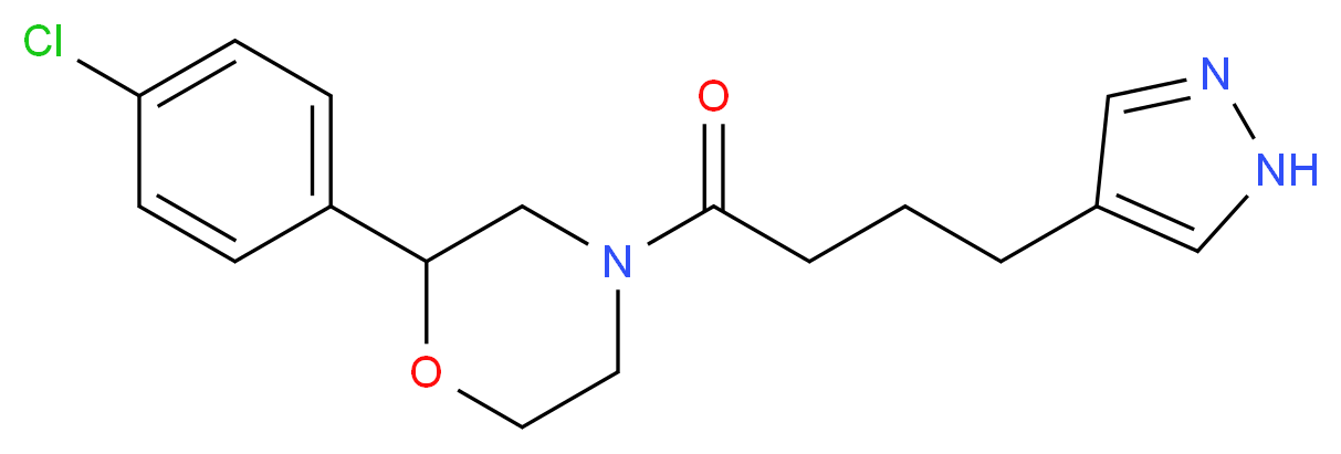 2-(4-chlorophenyl)-4-[4-(1H-pyrazol-4-yl)butanoyl]morpholine_Molecular_structure_CAS_)