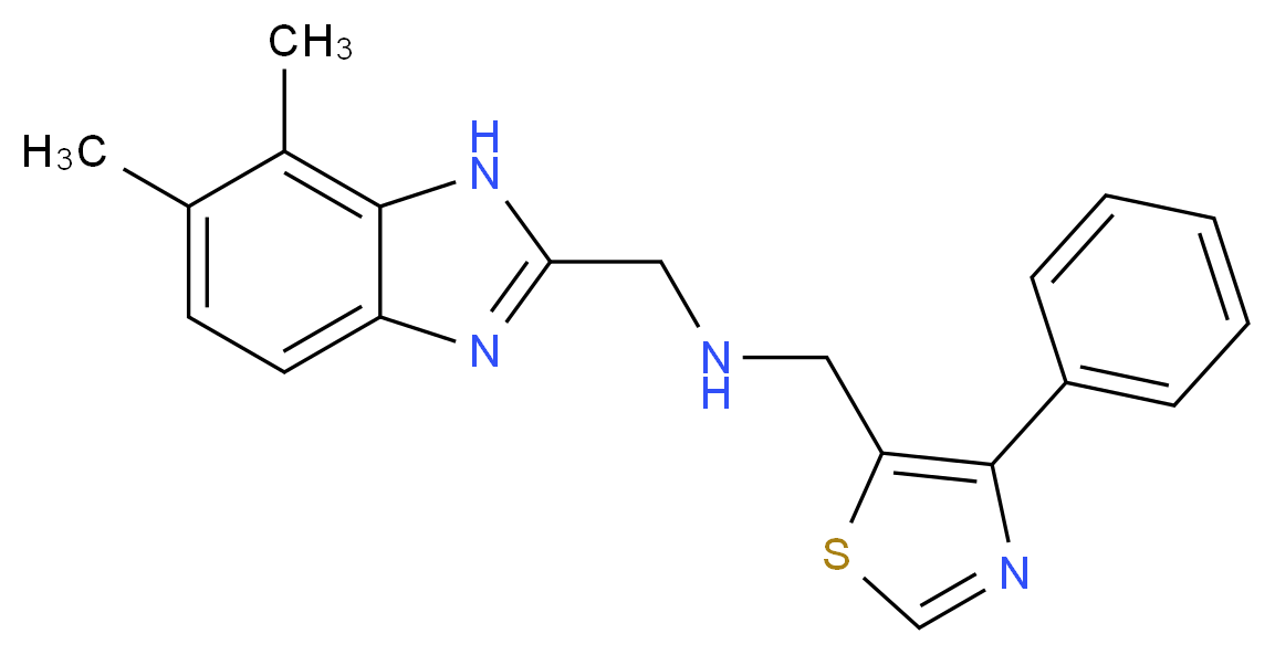 1-(6,7-dimethyl-1H-benzimidazol-2-yl)-N-[(4-phenyl-1,3-thiazol-5-yl)methyl]methanamine_Molecular_structure_CAS_)