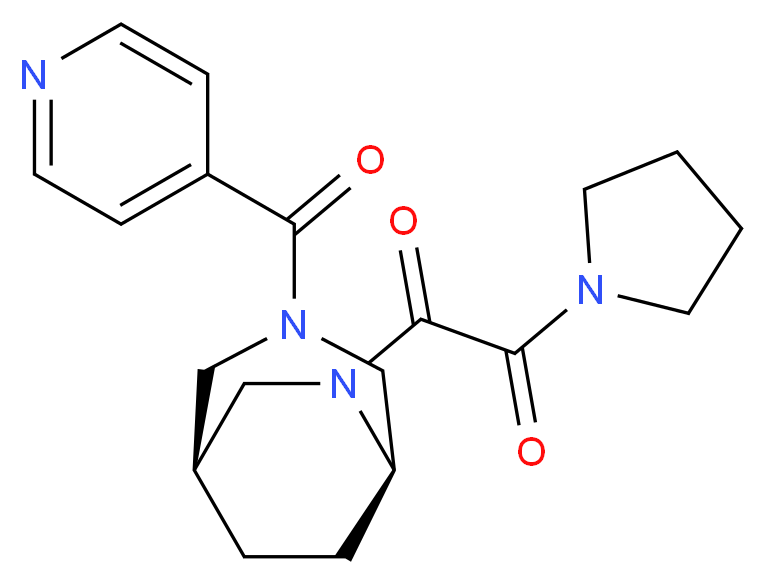 (1S*,5R*)-3-isonicotinoyl-6-[oxo(1-pyrrolidinyl)acetyl]-3,6-diazabicyclo[3.2.2]nonane_Molecular_structure_CAS_)