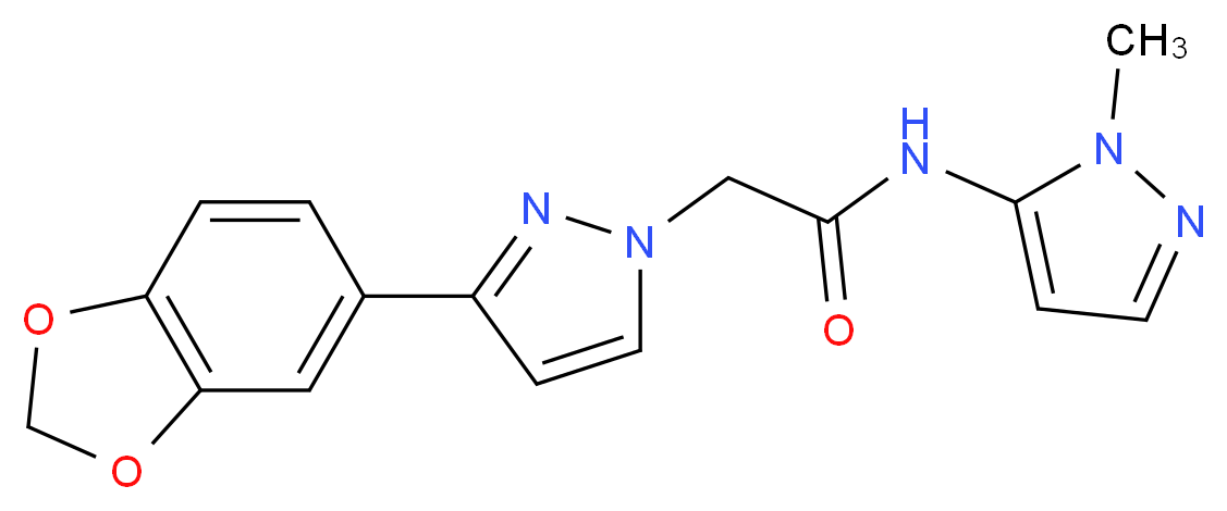 2-[3-(1,3-benzodioxol-5-yl)-1H-pyrazol-1-yl]-N-(1-methyl-1H-pyrazol-5-yl)acetamide_Molecular_structure_CAS_)